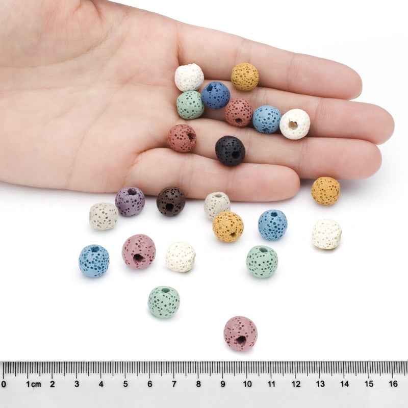 BEADNOVA 10mm Colorful Lava Rock Stone for Jewelry Making (180pcs, Assorted) - Image 3